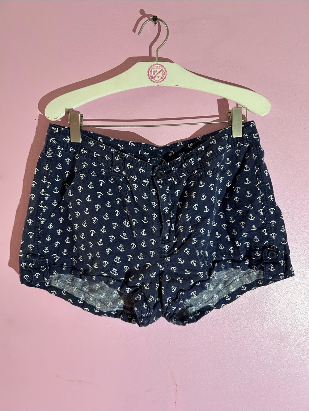 GAP Navy Anchor-Print Athletic Shorts